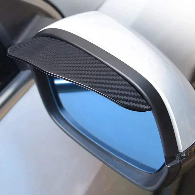 Car Carbon Fiber Rain Eyebrow Rearview Mirror Visor Shade - Rain Cover and Shield Guard for Auto Accessories